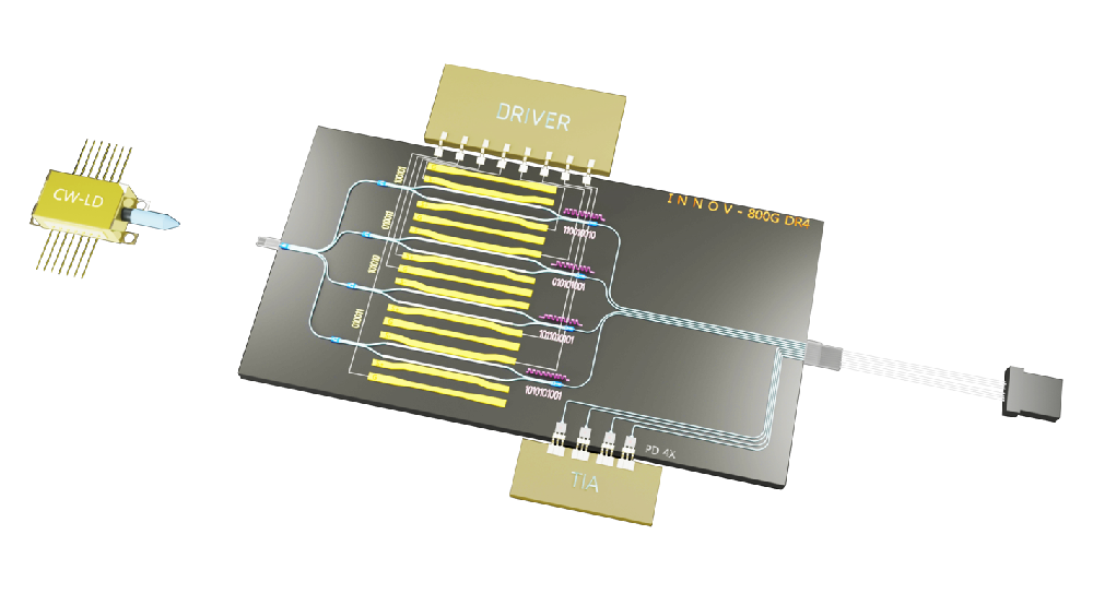 Heterogeneously integrated Differential Modulation Chip (800G-DR4)